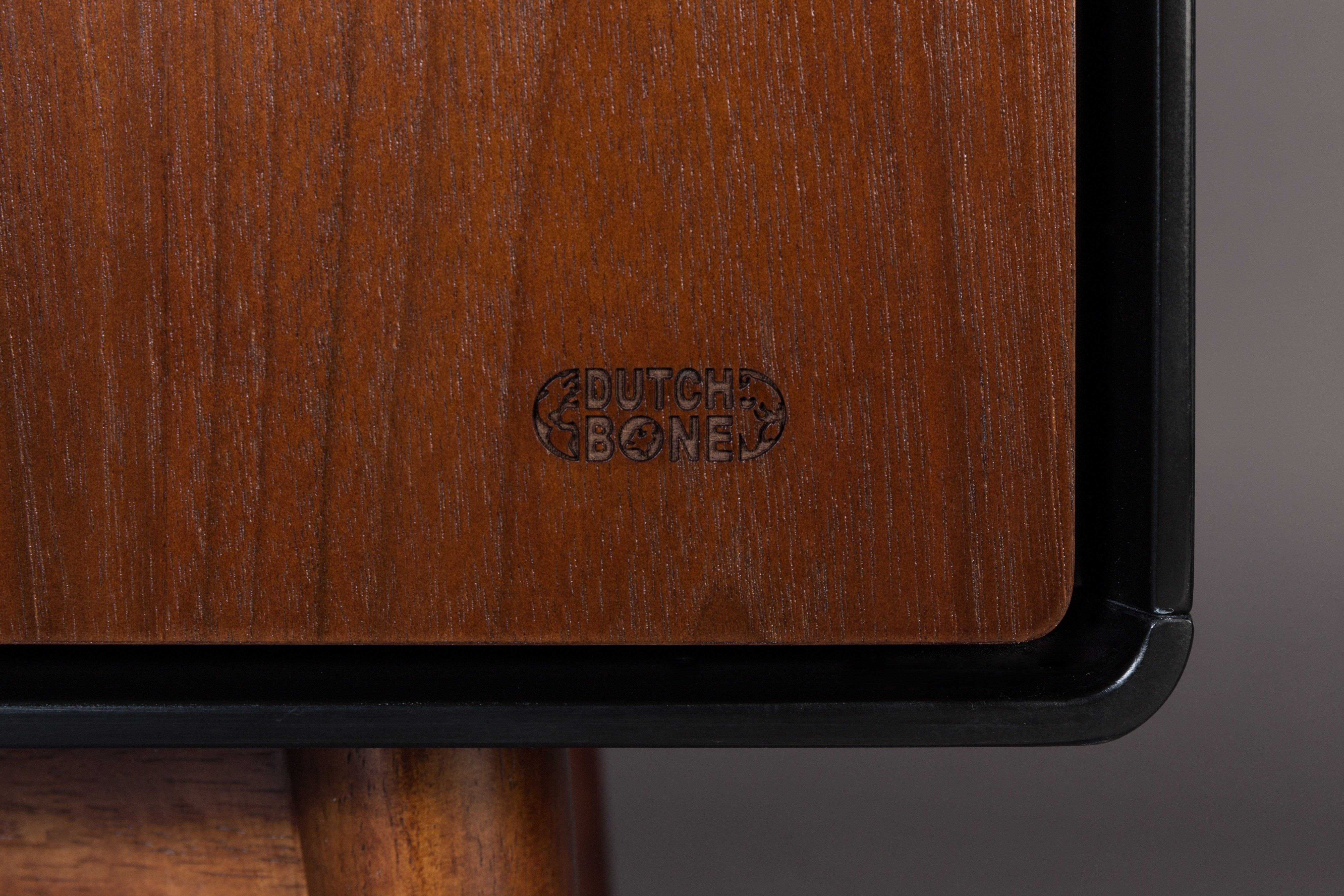 Dutchbone Juju Dark Brown Wood & Black Low Sideboard